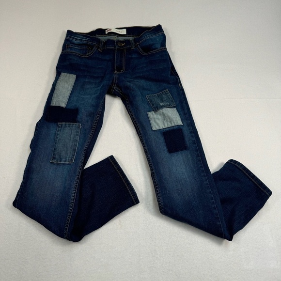 Levis 511 Slim Patchwork Jeans Boys Size 16 28X28 Dark Wash Mid Rise - Picture 1 of 15